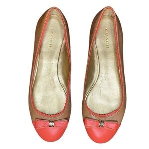 Coach Dorie Ginger Cerise Leather Ballet Flats Women’s Size 9B